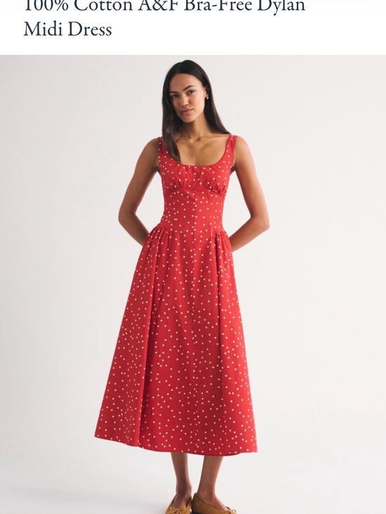 Abercrombie & Fitch Dresses & Skirts - Abercrombie & Fitch Red Polka-Print Midi Dress
